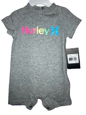 Hurley Baby Boy Short Sleeve Romper Rainbow Logo Size 6 Months